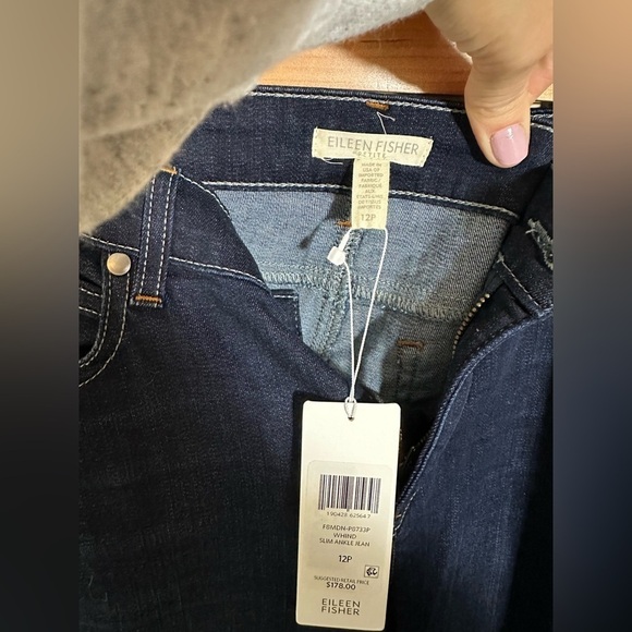 EILEEN FISHER Organic Cotton Slim ankle Jean size 12P NWT - Picture 3 of 5